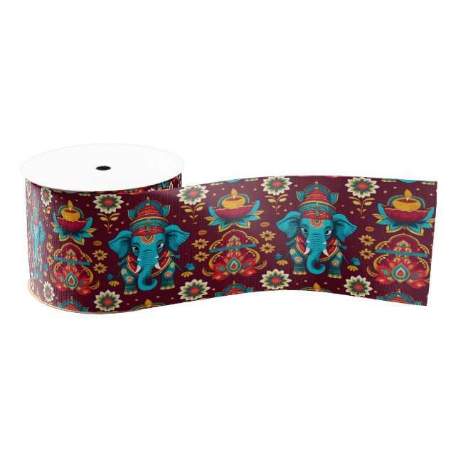 Echoes of Light, Steps of Grace Diwali Grosgrain Ribbon (Spool)