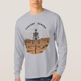 Echoes of Silence: A Skeleton Walking Through  T-Shirt