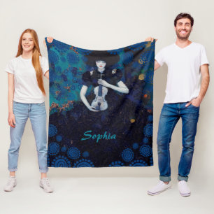 Echoes of Silence: A Violin’s Song of Healing Fleece Blanket