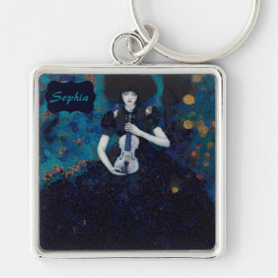 Echoes of Silence: A Violin’s Song of Healing Key Ring