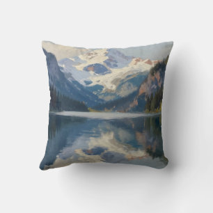 Echoes of the High Alpine: Glacial Peak Reflection Cushion