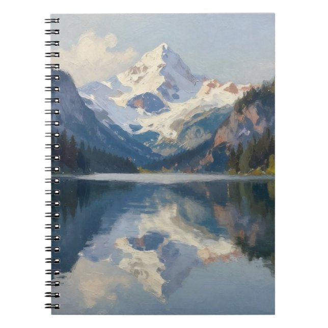 Echoes of the High Alpine: Glacial Peak Reflection Notebook (Front)