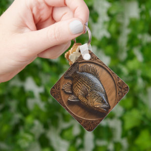 Echoes of the River: Murray Cod Wood Print,  Key Ring