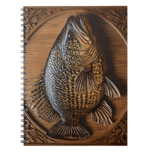 Echoes of the River: Murray Cod Wood Print, Notebook