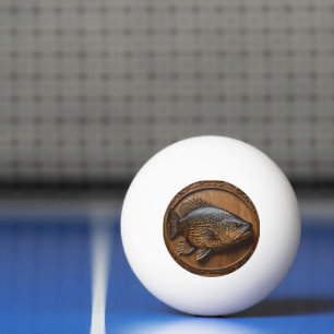 Echoes of the River: Murray Cod Wood Print, Ping Pong Ball