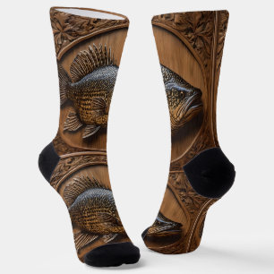 Echoes of the River: Murray Cod Wood Print, Socks