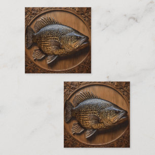 Echoes of the River: Murray Cod Wood Print,  Square Business Card
