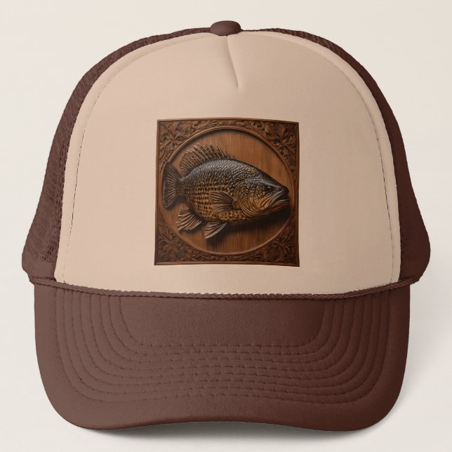 Echoes of the River: Murray Cod Wood Print,  Trucker Hat (Front)