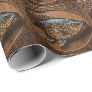 Echoes of the River: Murray Cod Wood Print, Wrapping Paper
