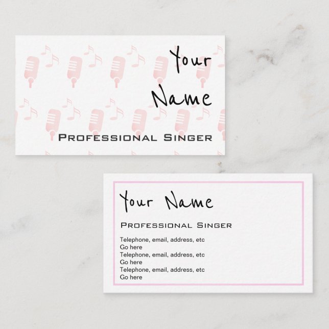 "Echoes" Professional Singer Business Cards (Front/Back)