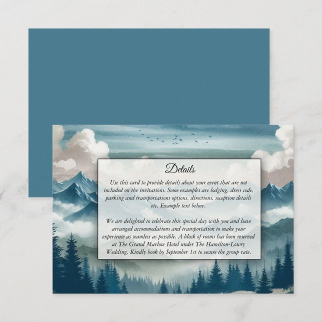 Echoes Through the Misty Pines Enclosure Card (Front/Back)