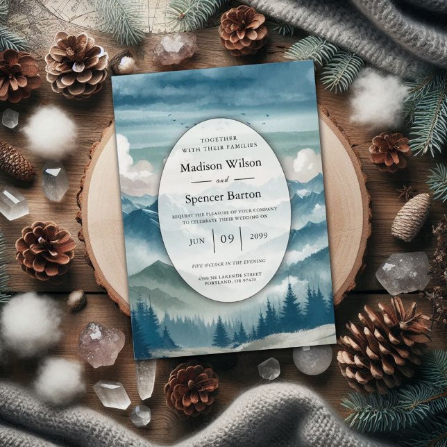 Echoes Through the Misty Pines Wedding Invitation (Creator Uploaded)