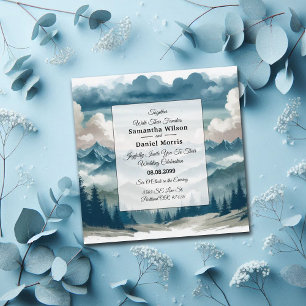 Echoes Through the Misty Pines Wedding Invitation