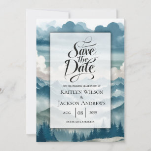 Echoes Through the Misty Pines Wedding Save The Date