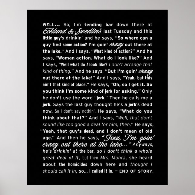 "Ecklund & Swedlin's" Poster (Black) (Front)