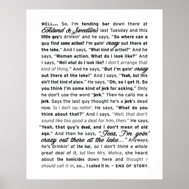 "Ecklund & Swedlin's" Poster (White) (Front)