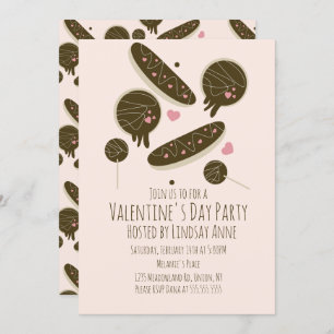 Eclair Doughnuts Cake Pops Valentine's Day Party Invitation