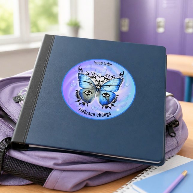 Eclectic Abstract Blue Butterfly Sticker (Creator Uploaded)