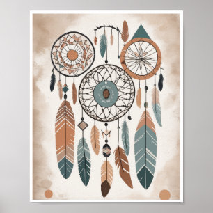 eclectic boho abstract art wall poster for kids