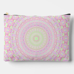 Eclectic Boho Groovy Trippy Hippie Pastel Mandala Accessory Pouch