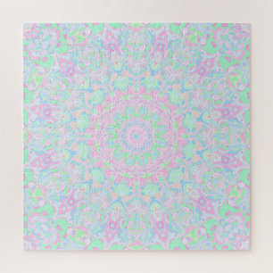 Eclectic Boho Hippie Colourful Funky Pastel Mandal Jigsaw Puzzle