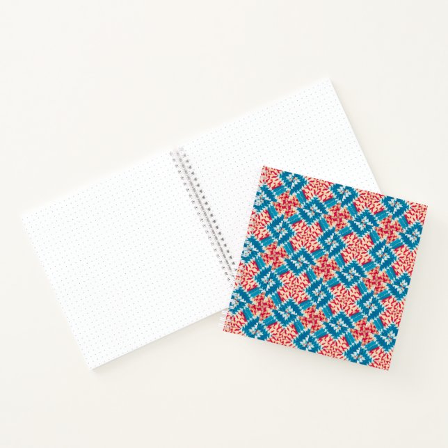 Eclectic Boho Red Turquoise Tiles Bullet Journal (Inside)