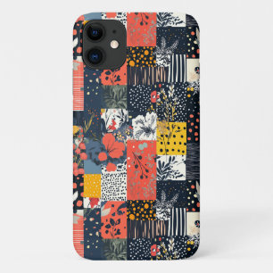 Eclectic Bold Botanical Patchwork with Polka Dots iPhone 11 Case