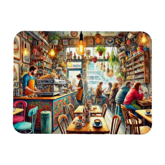 Eclectic Cafe in Melbourne Mug Magnet (Horizontal)