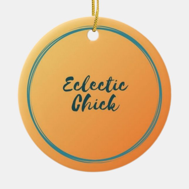 Eclectic Chick Find Me on YouTube & Facebook Ceramic Ornament (Front)