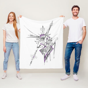 Eclectic Colourful Abstract Tribal Tattoo Art Fleece Blanket