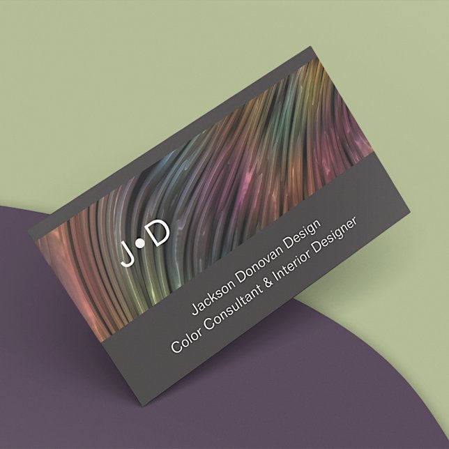 Eclectic Colourful Luxury Metallic Wave Art Patter Business Card (Creator Uploaded)