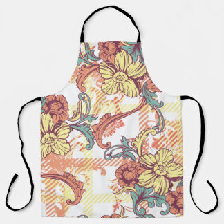 Eclectic fabric plaid seamless pattern with baroqu apron
