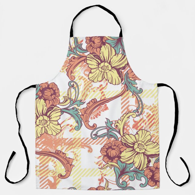 Eclectic fabric plaid seamless pattern with baroqu apron (Front)