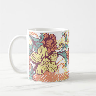 Eclectic fabric plaid seamless pattern with baroqu coffee mug