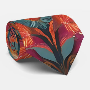 Eclectic Floral and Geometric Boho Neck Tie