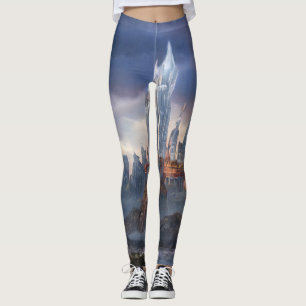 Eclectic Floral, Vintage Tropical Seamless Pattern Leggings