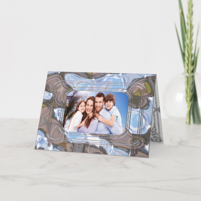 Eclectic Framed photo Christmas Holiday Card (Front)