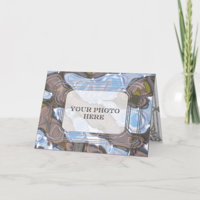 Eclectic Framed photo customisable Holiday Card (Front)