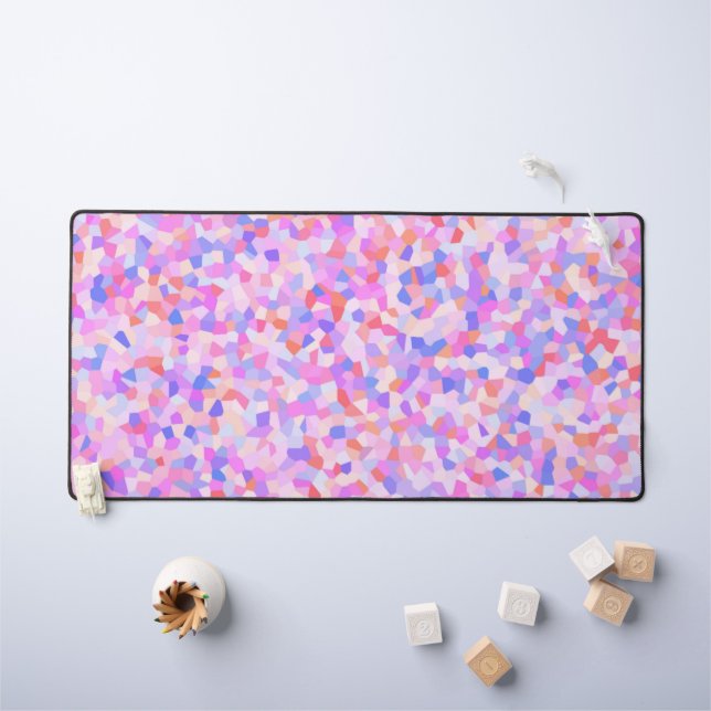 Eclectic Funky Boho Groovy Quirky Sprinkle Mosaic Desk Mat (Kids Table)