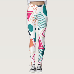 Eclectic Memphis Geometric Art Leggings