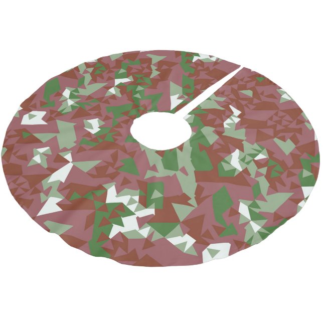 Eclectic Mod Retro Geometric Christmas Pattern Brushed Polyester Tree Skirt (Angled)