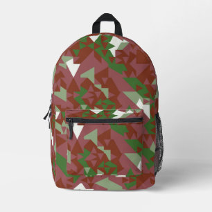 Eclectic Mod Retro Geometric Christmas Pattern Printed Backpack