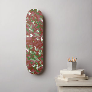 Eclectic Mod Retro Geometric Christmas Pattern Skateboard