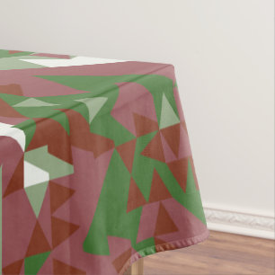 Eclectic Mod Retro Geometric Christmas Pattern Tablecloth