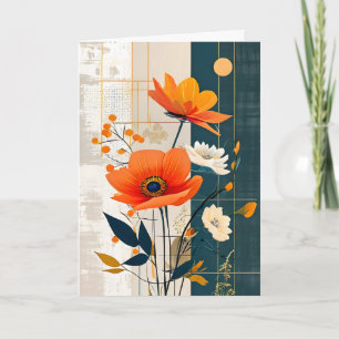 Eclectic Modern Art Flowers Mother's Day Holiday Card