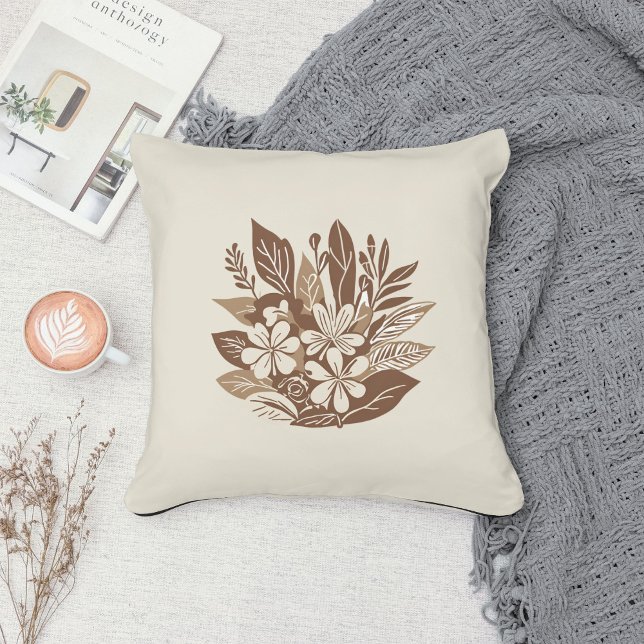 Eclectic Natural Terracotta Wildflower Boho Rustic Cushion (Creator Uploaded)