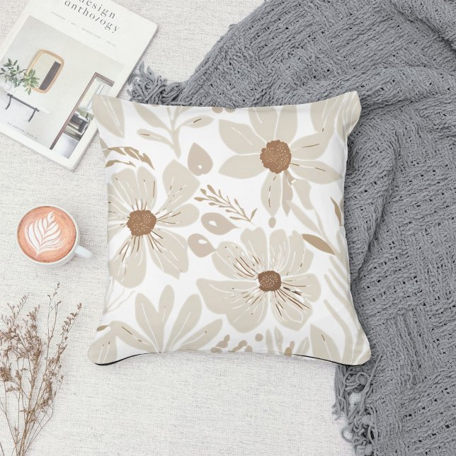 Eclectic Natural Terracotta Wildflower Boho Rustic Cushion (Creator Uploaded)