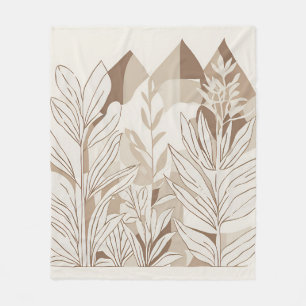 Eclectic Natural Terracotta Wildflower Rustic Boho Fleece Blanket