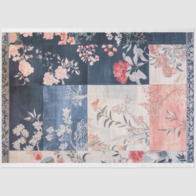 Eclectic Oriental Patchwork Patterns Background Tissue Paper (Front)