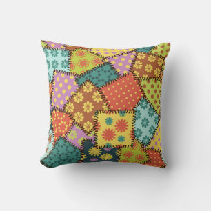 Eclectic Patchwork: Diverse Pattern Mix Cushion